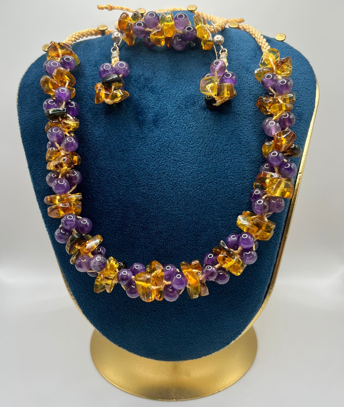 Parure Ambre & Améthyste