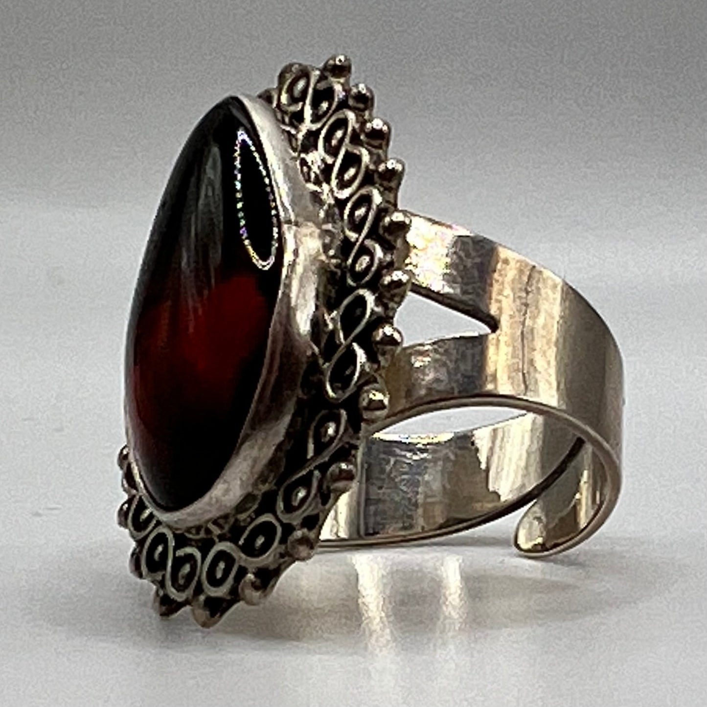 Bague Ambre Rouge