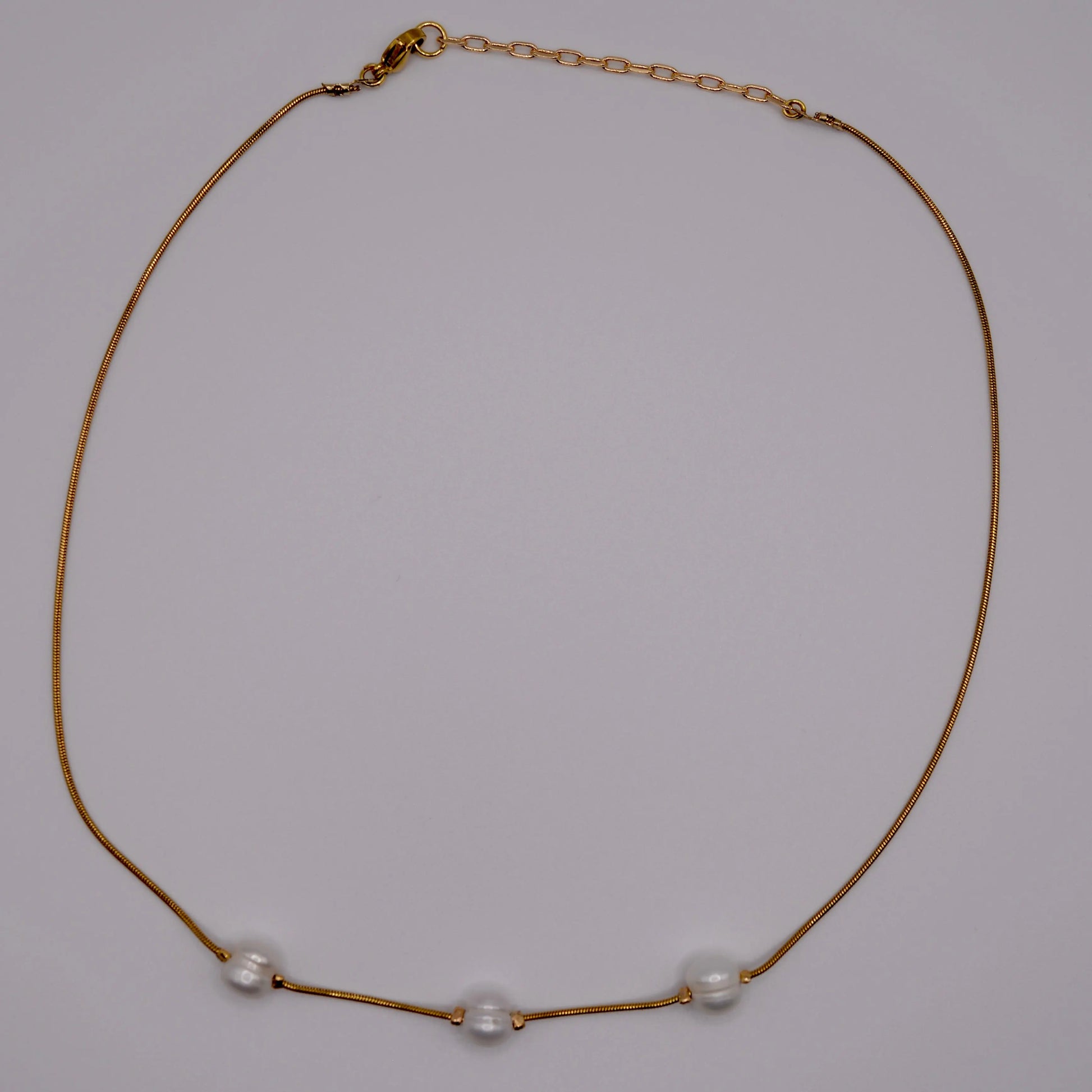 Basics Collier Doré Trois Perles - MAISON MEXIQUE