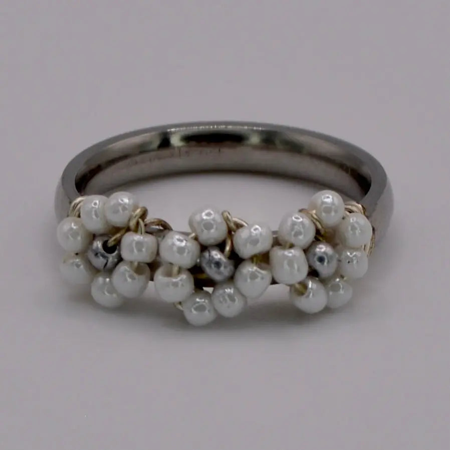 Bague des fleurs brodées - MAISON MEXIQUE
