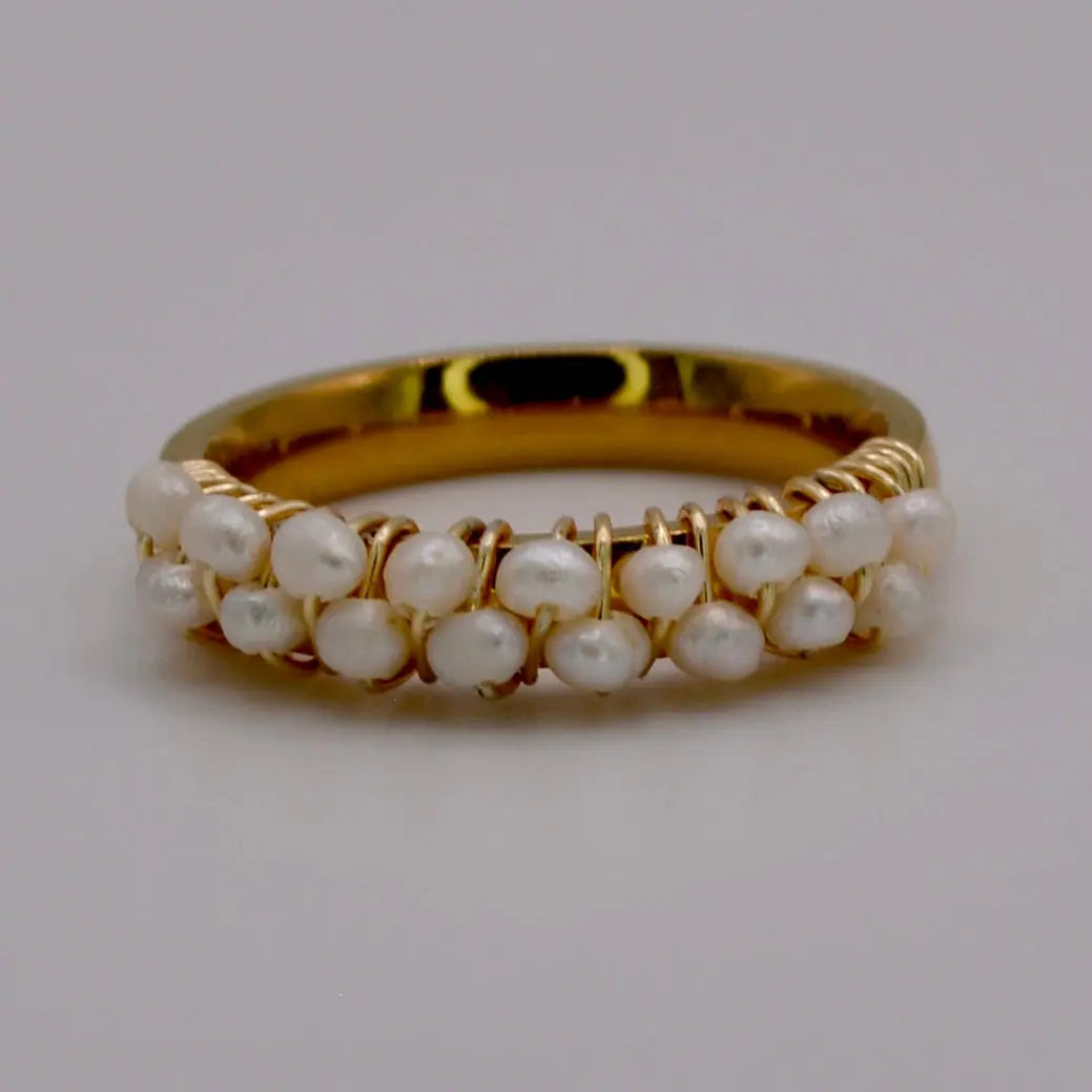 Bague double brodé - MAISON MEXIQUE