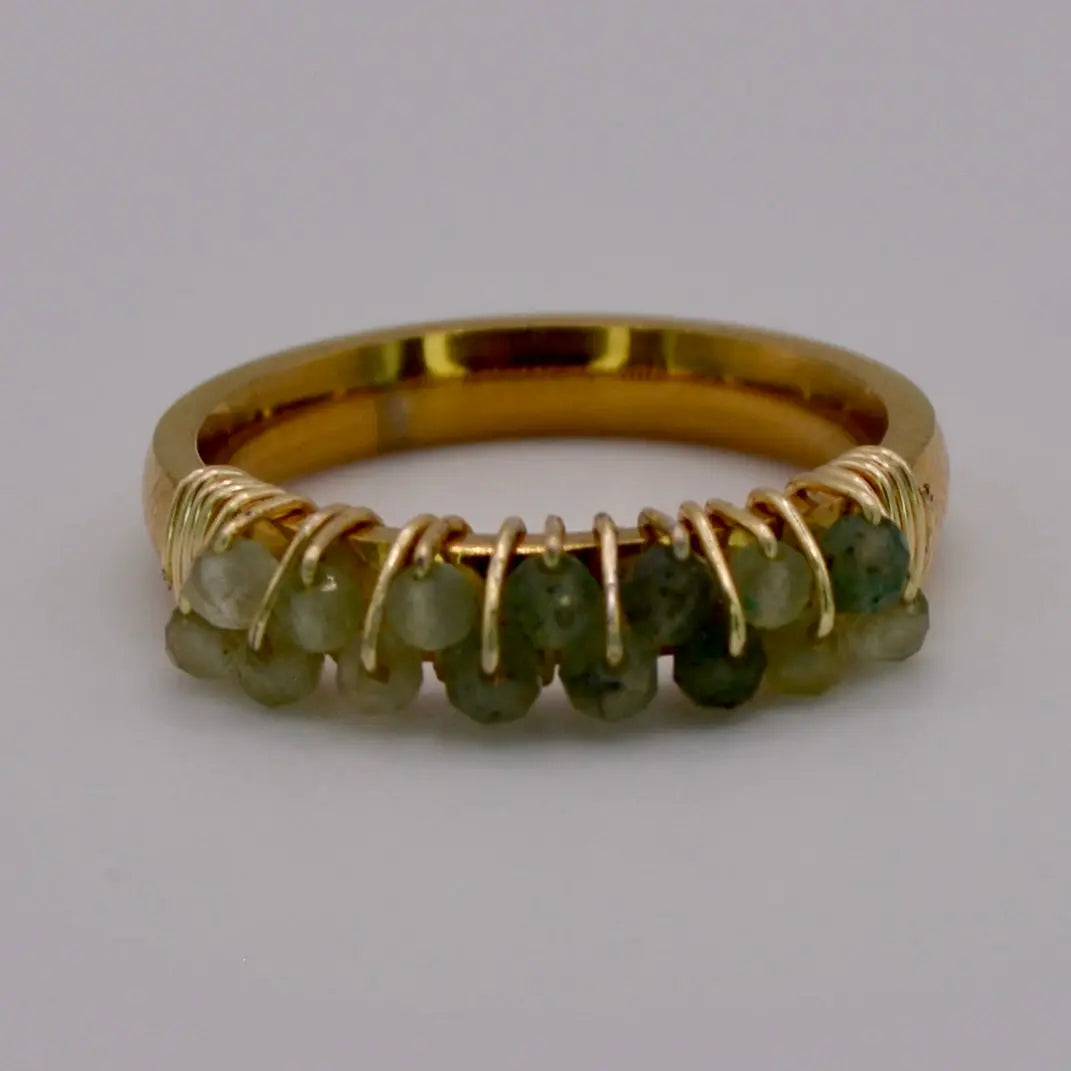 Bague brodé verte - MAISON MEXIQUE