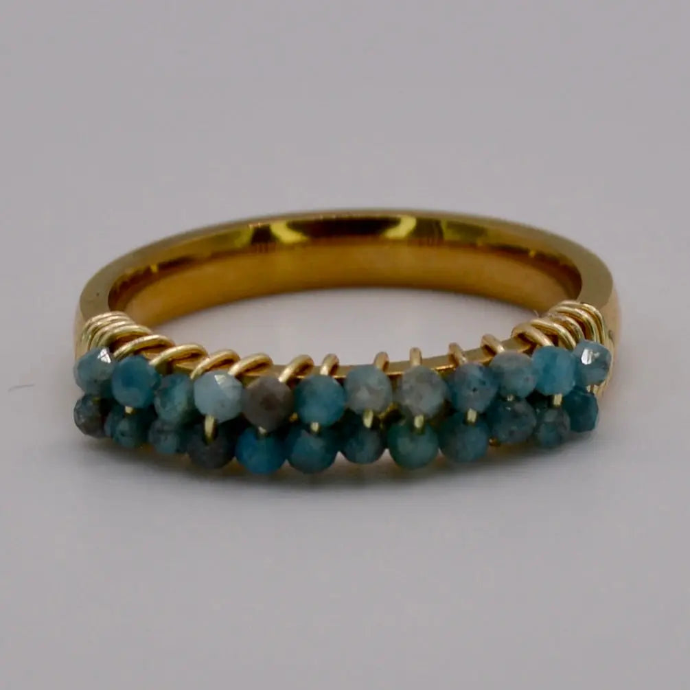Bague brodé bleue - MAISON MEXIQUE