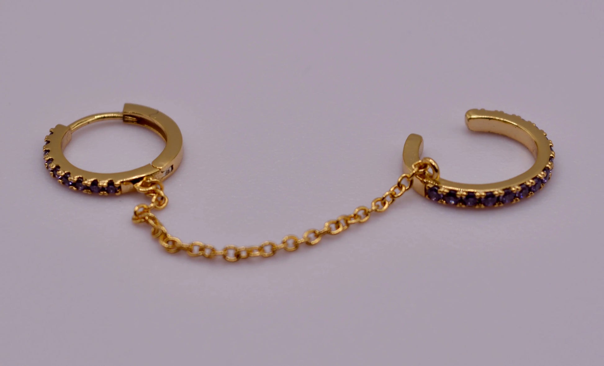 Hoop Ear Cuffs Violet - MAISON MEXIQUE