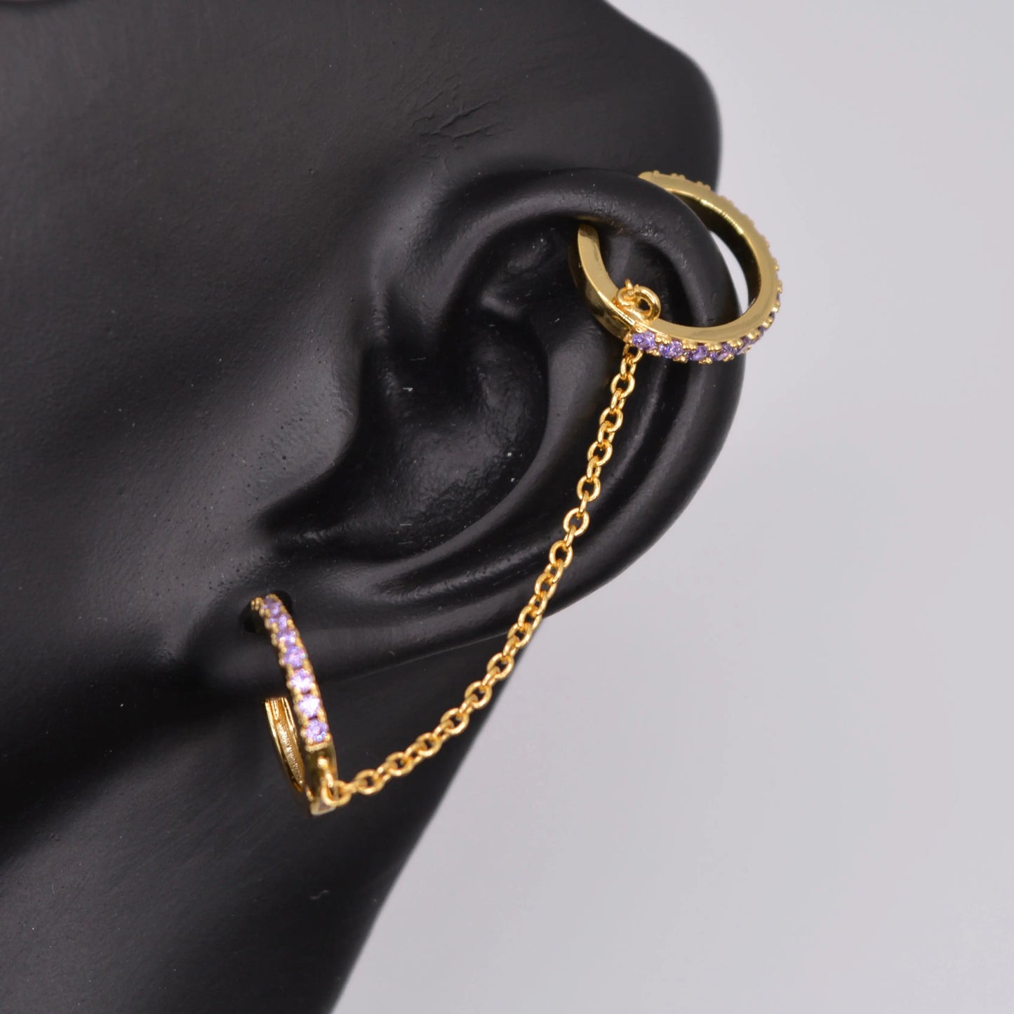 Hoop Ear Cuffs Violet - MAISON MEXIQUE