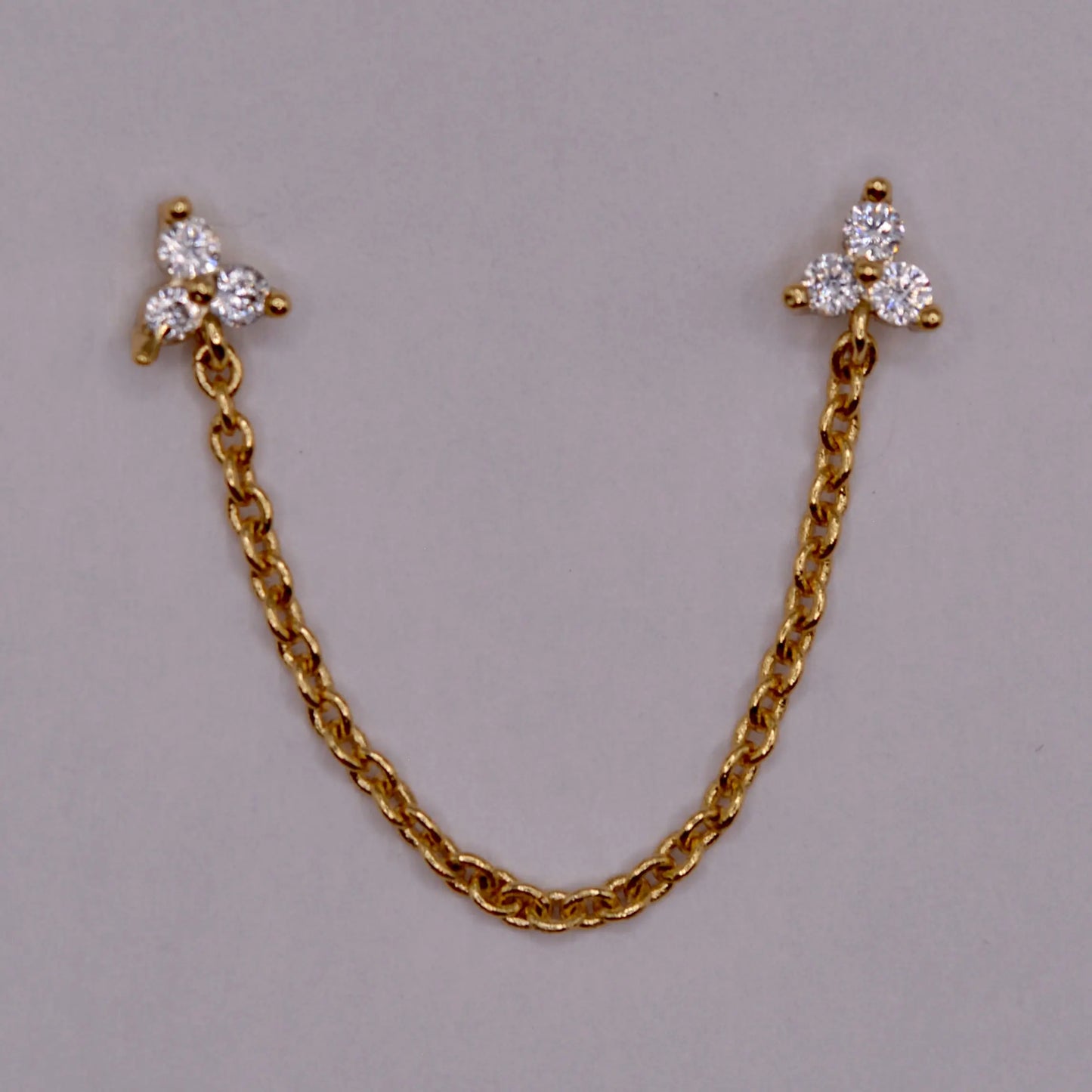 Double Boucle d'Oreille avec Chaîne - MAISON MEXIQUE